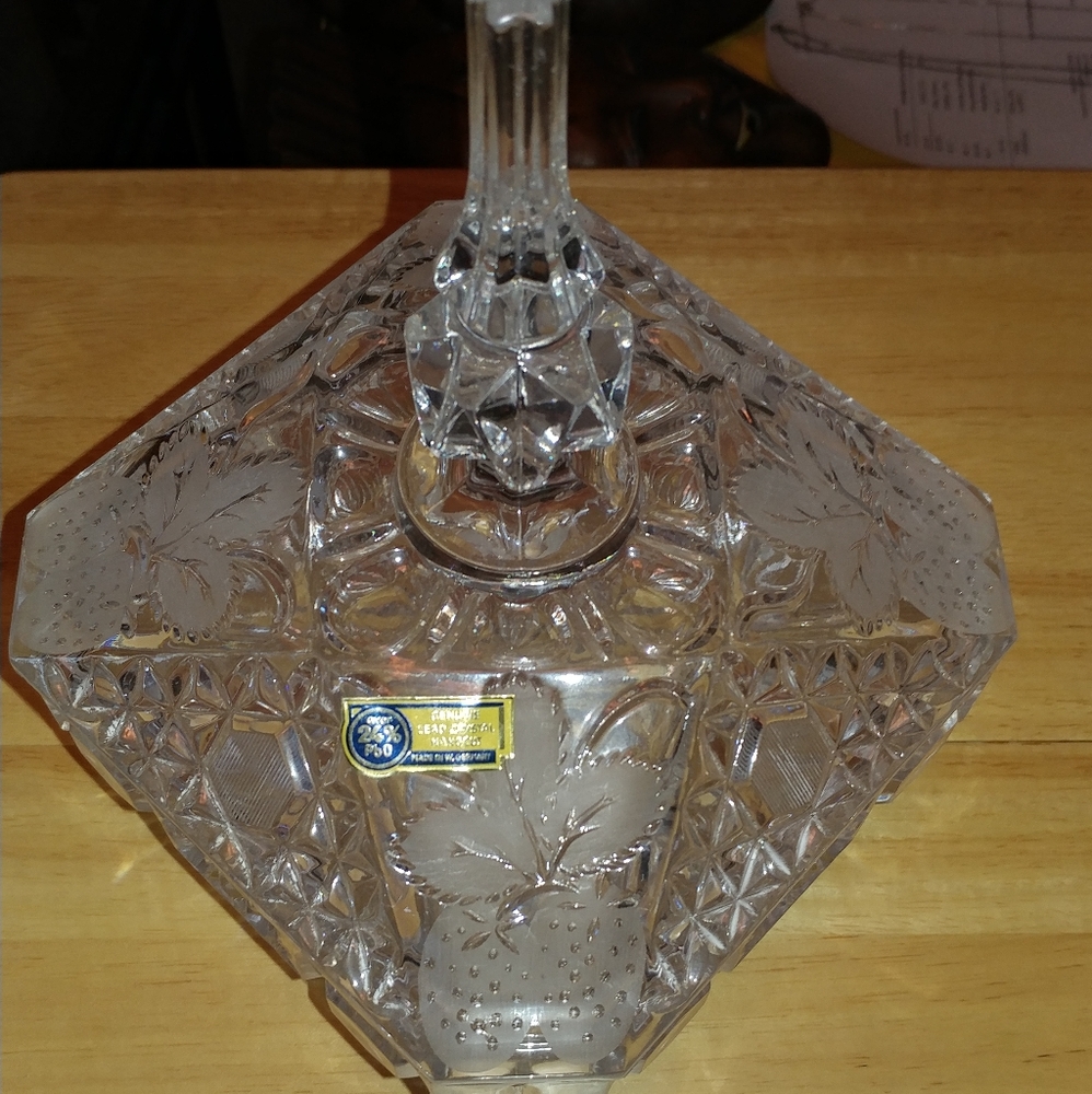 Crystal Candy Dish, 24% Lead Hand Cut Crystal